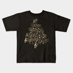 Music Notes Christmas Tree Kids T-Shirt